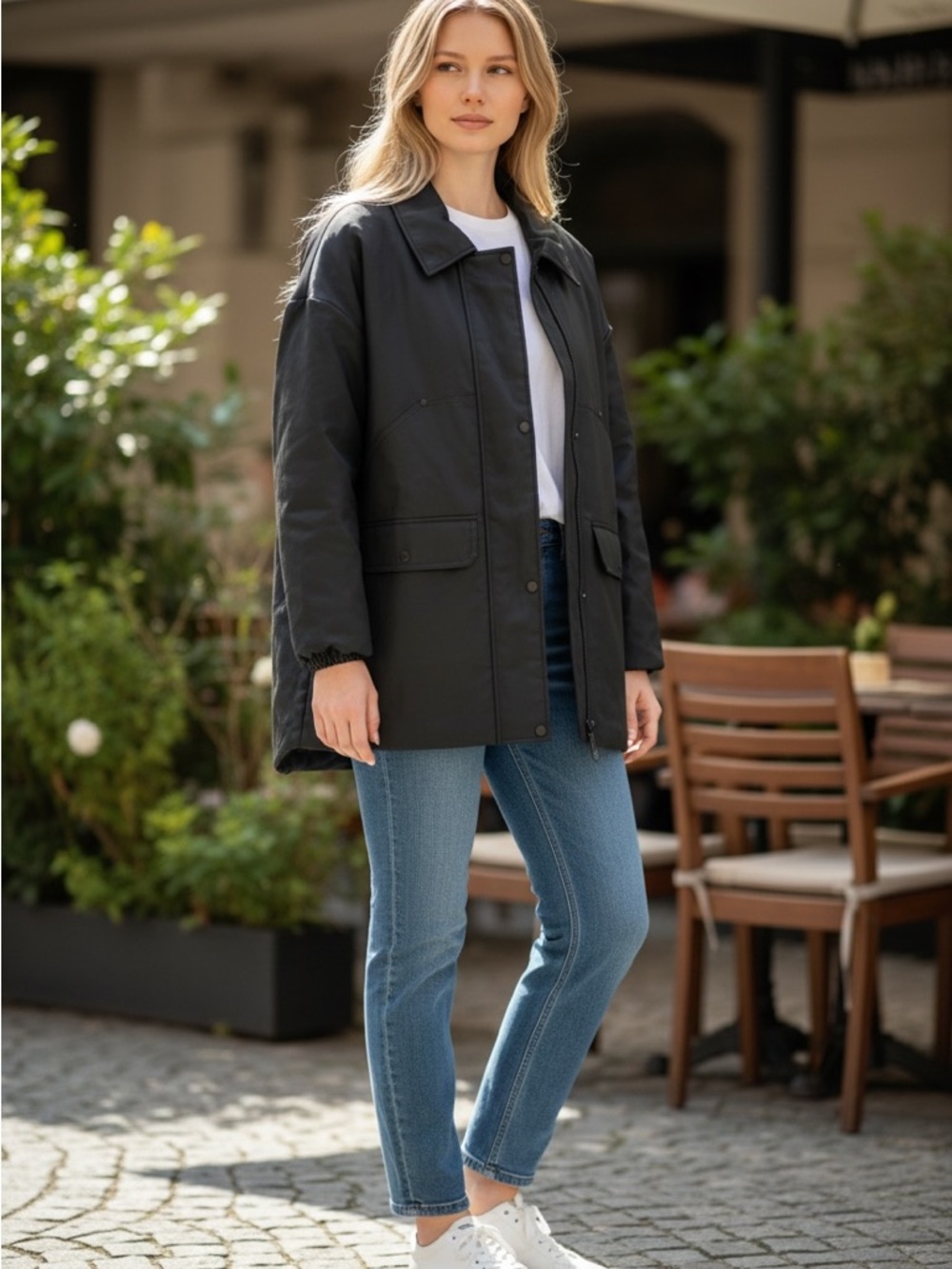 MAX&Co Black Quilted Jacket Coated Coat S NWT $675 (oversized can fit Large)
